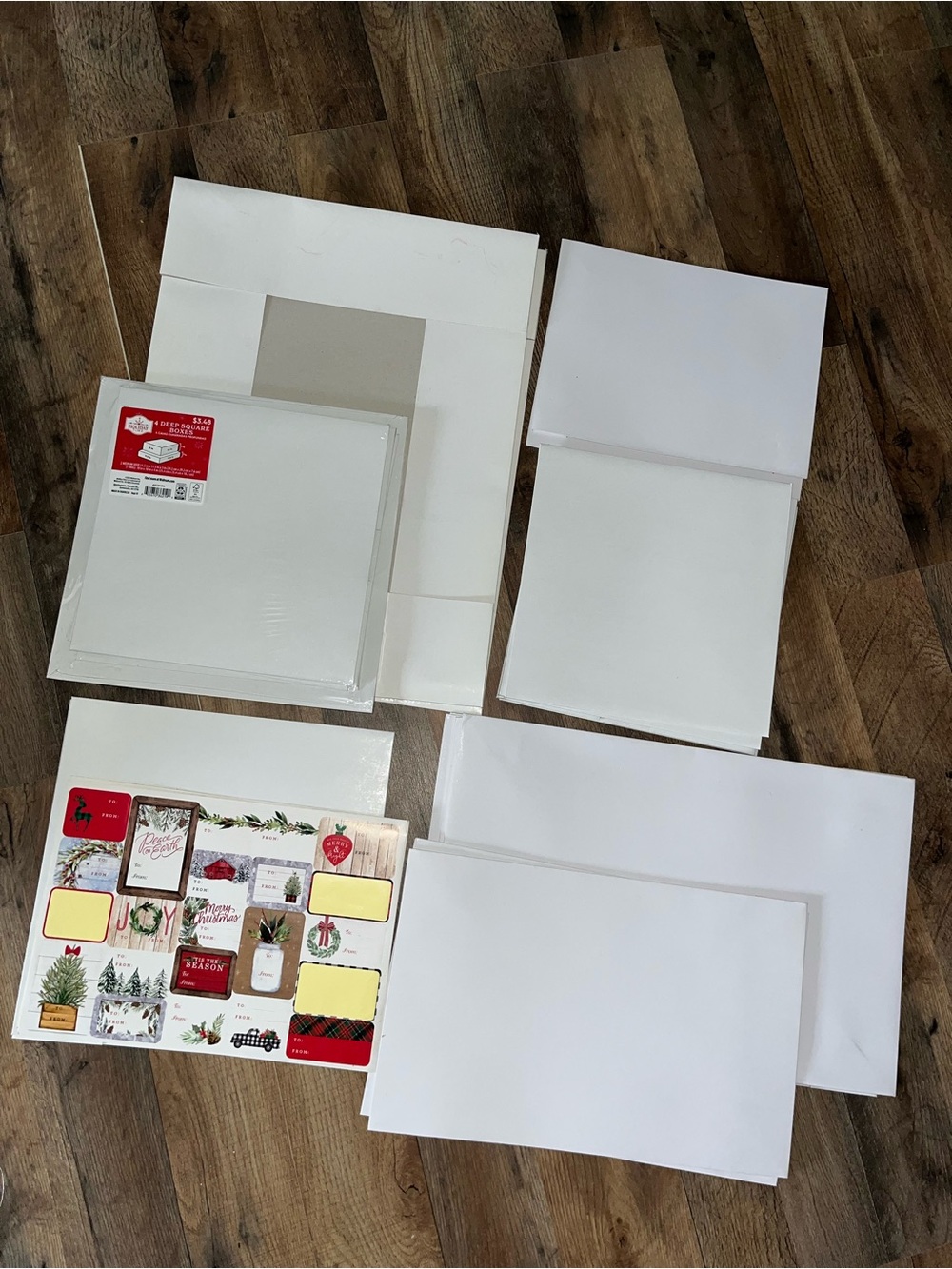 Gift boxes and name labels